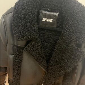 APPARIS WOMEN BLACK LEATHER JACKET L
